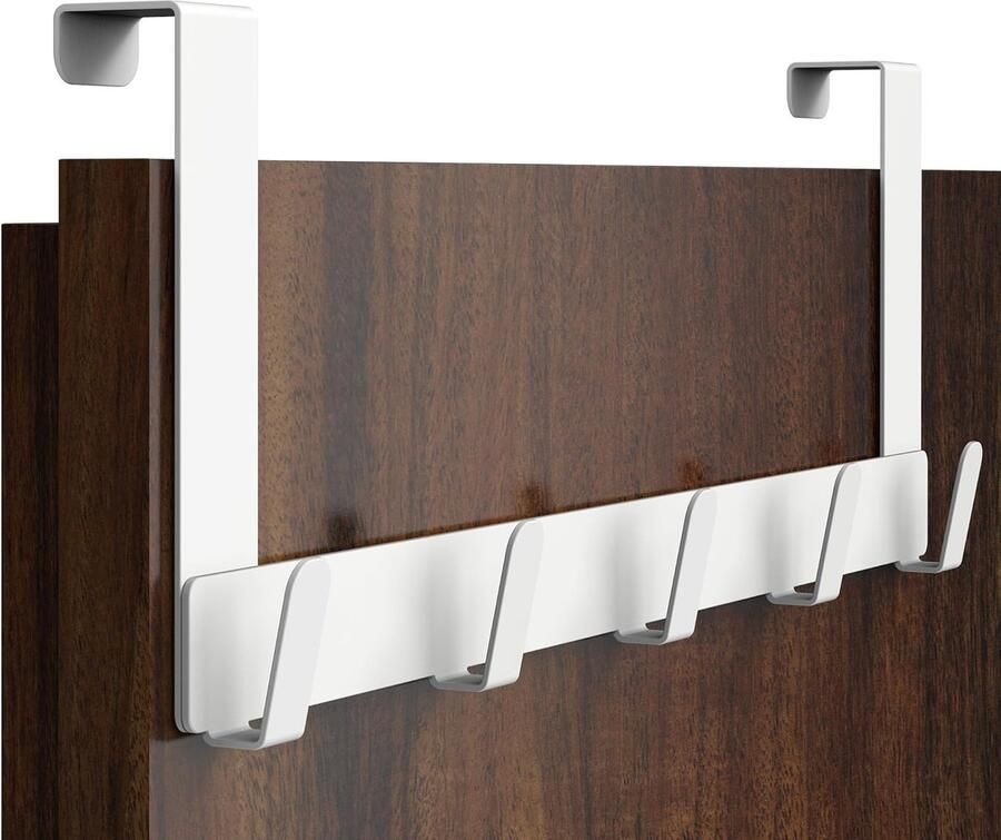 Deurkapstok op te hangen roestvrij staal wit premium deurhaak kledinghaak handdoekhouder extreem belastbaar ruimtebesparende deurhakenlijst