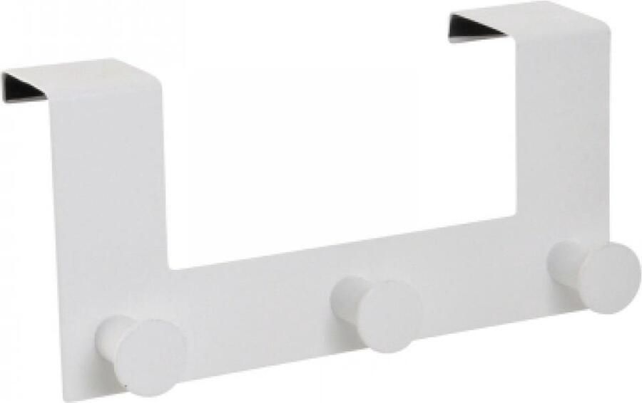 Deurkapstok Ophangrek Deurhaak Kledinghanger Deurhanger 3 Knoppen Wit