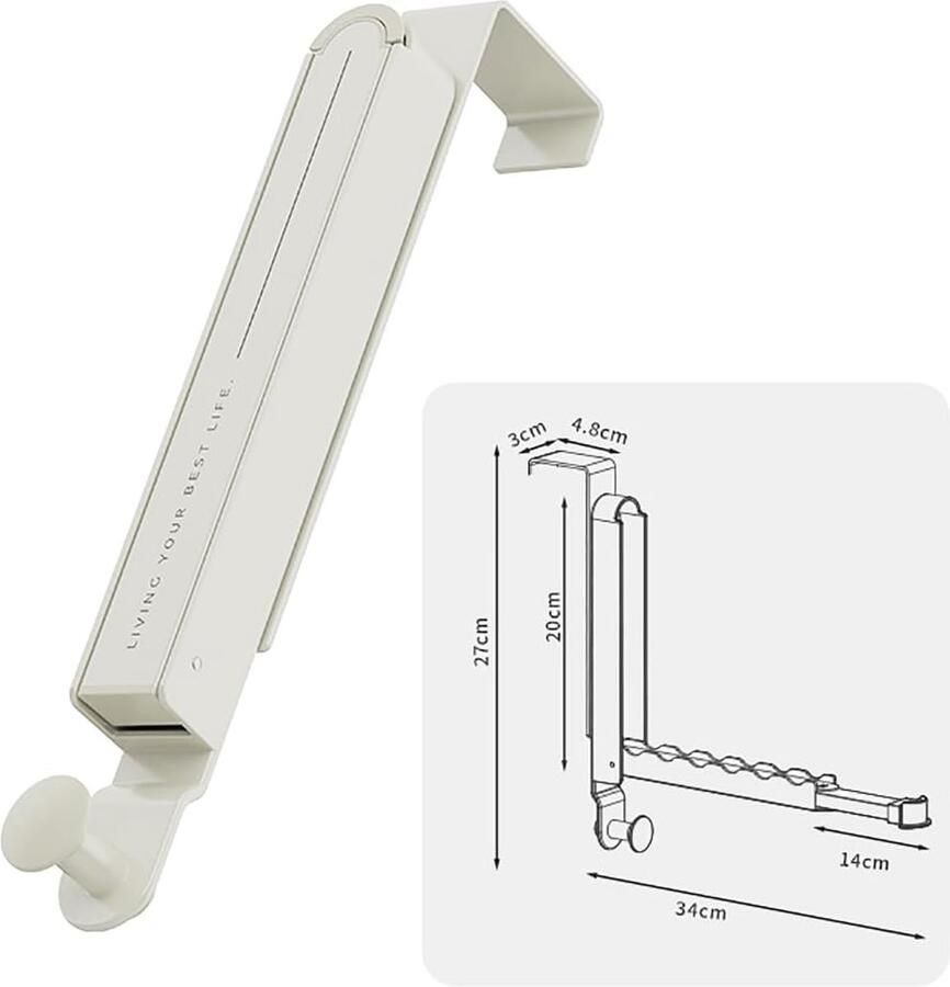 Deurkapstok Opvouwbaar Intrekbare kleerhanger Ruimtebesparend materiaal van aluminiumlegering Kan kleding handdoeken tassen ophangen (haakstijl)