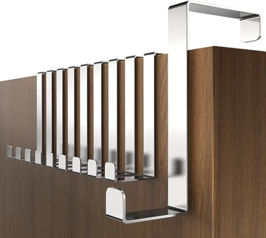 Deurkapstok Set van 10 Roestvrij Staal Universele Kleerhangers voor Binnen en Buiten
