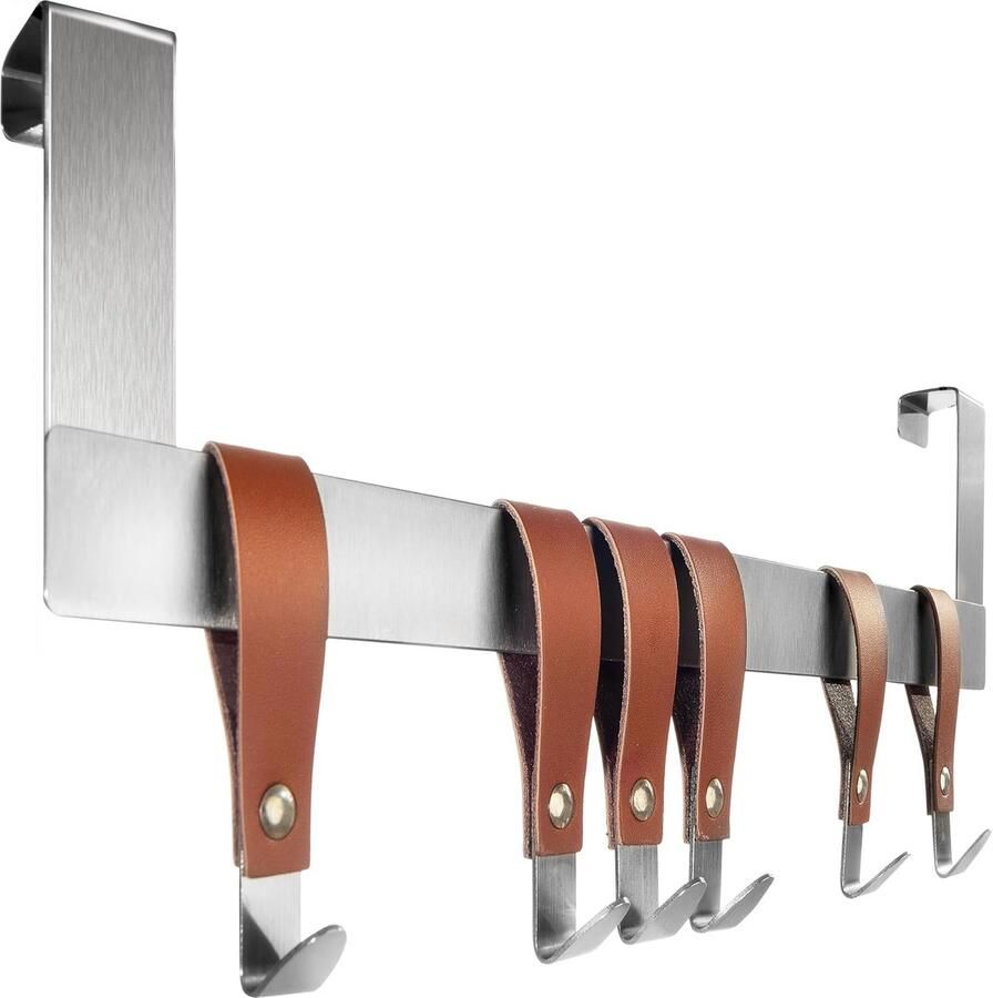 Roestvrij Stalen Deurkapstok met Flexibele Kledinghaken Ruimtebesparende Ophanghaak voor Deur