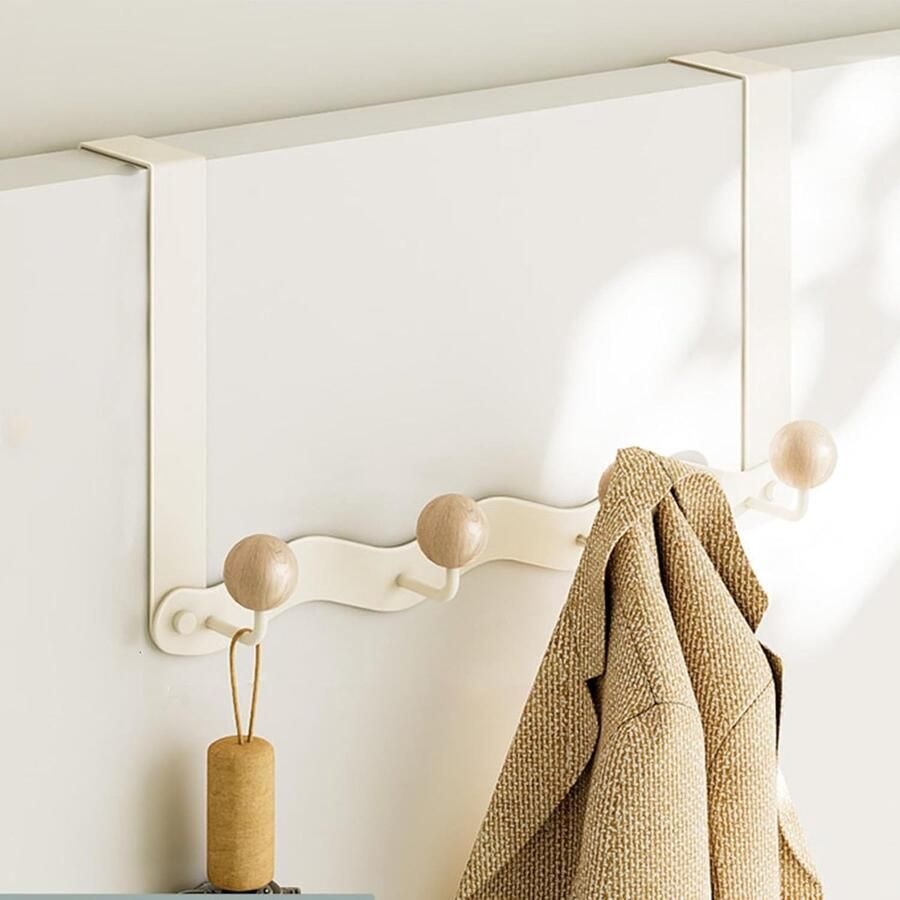 Deurkapstok Wandkapstok kapstok hangend Deurhaak kapstok deur kapstok hangend Metalen Deurkapstok Ophanghaa Deurkapstok met 4 Deur Haken Niet geschikt voor opdekdeuren