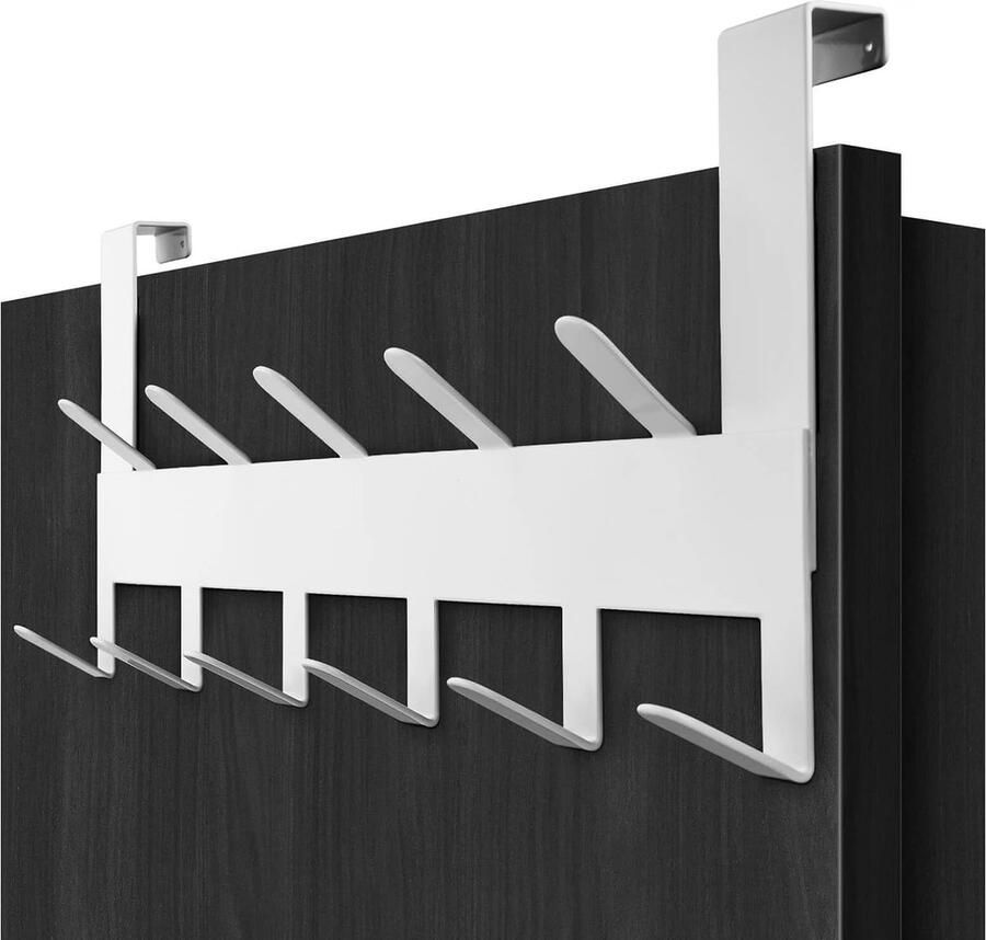 Deurkapstok witte deurkapstok om op te hangen deurhakenlijst kledinghaken voor deur ruimtebesparend universele deurhaken perfect voor kleine ruimtes