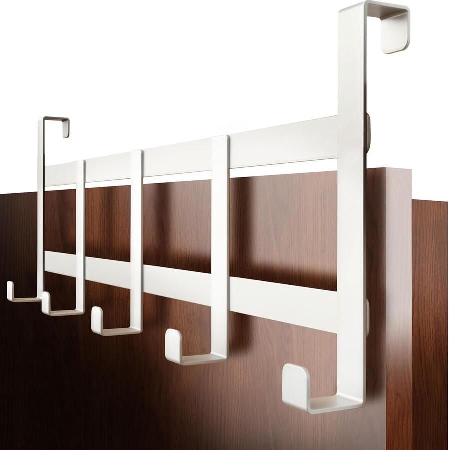 Deurkapstok witte roestvrijstalen deurhaakrail om op te hangen universeel ruimtebesparend Deurkapstokdeur massieve deurhaken om op te hangen