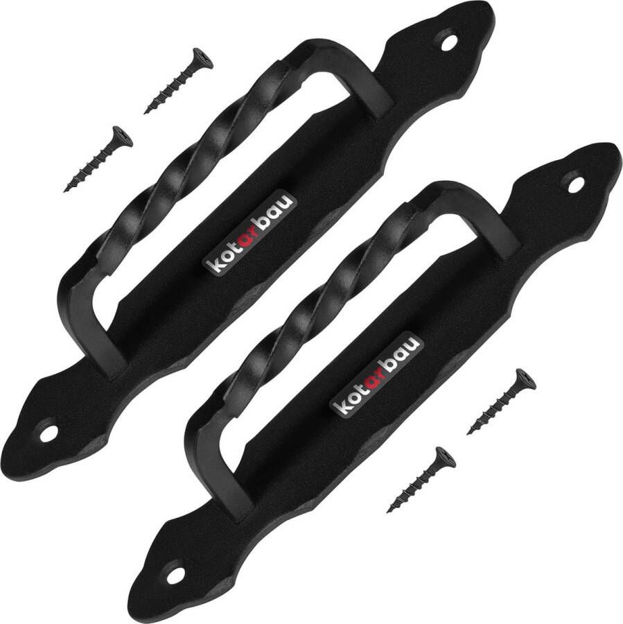 Deurklink 190 mm smeedijzeren deurklink zwarte poortklink stalen deurklink