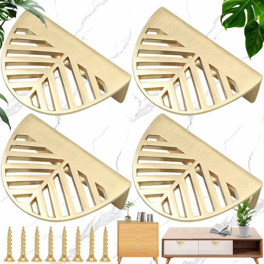 Deurklink Bladvorm Elegant Design Set van 4 Zinklegering