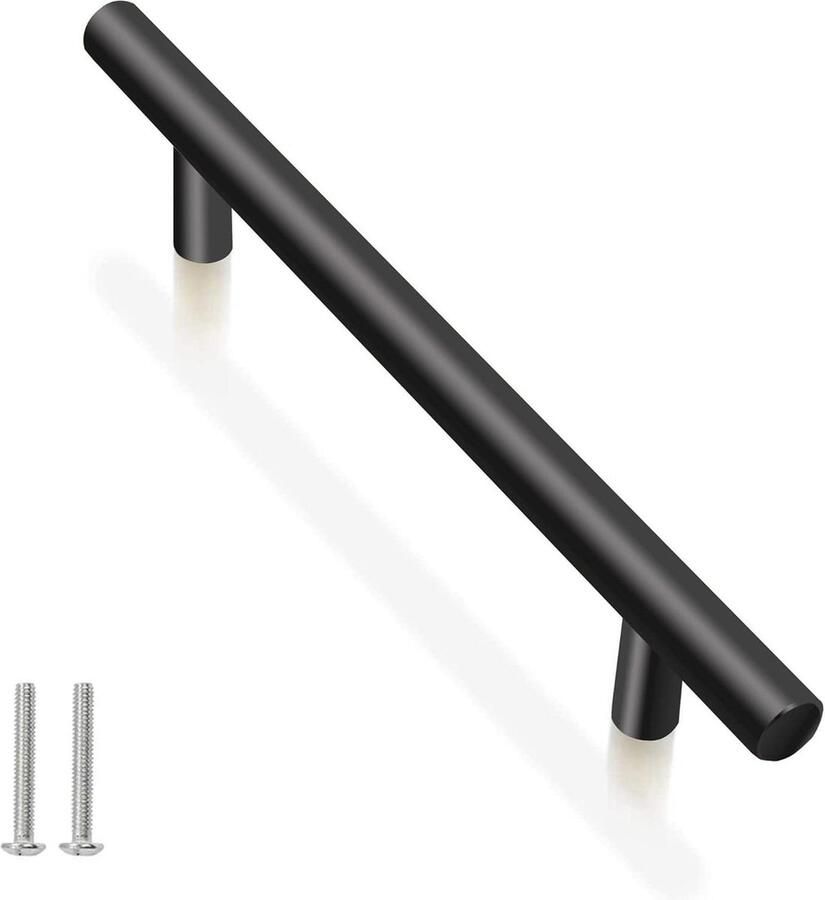 Deurklink roestvrij staal Zwart 160mm deur keukenkast lade handvat 10 stuks met schroeven