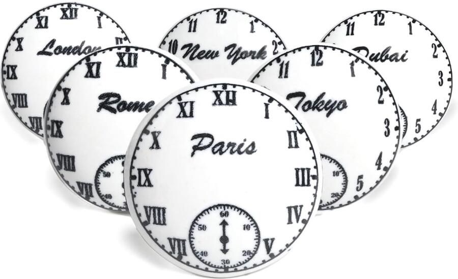 Deurknoppen met klokprint Vintage charme 1 stuk Keramiek 2 75 inch