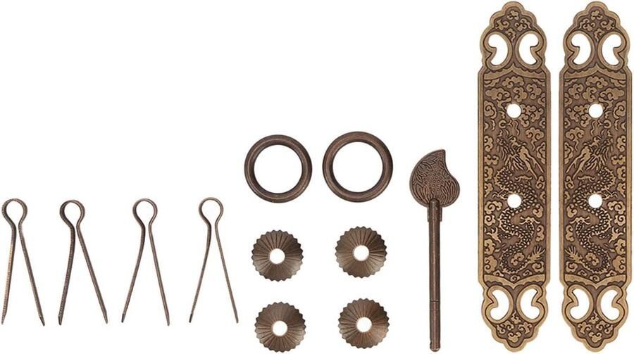 Allecto Plus Deurkrukplaat met oosters Chinees design en antieke bronzen textuur voor keuken en slaapkamer Verticaal type Decoratieve kastgrepen met vintage uitstraling Ideaal voor kledingkasten