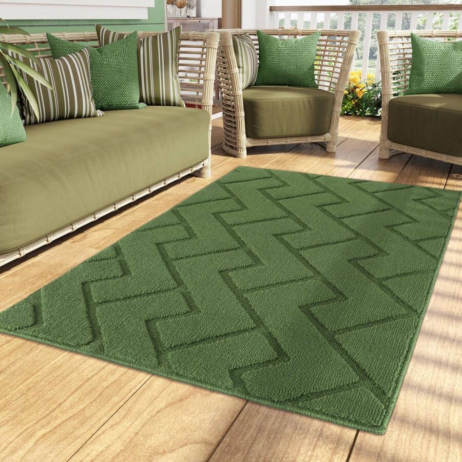Deurmat groen 90 x 150 cm binnen en buiten wasbare vloermat waterdichte deurmat antislip vuilvanger tapijt voor ingang huisdeur patio hal tuin