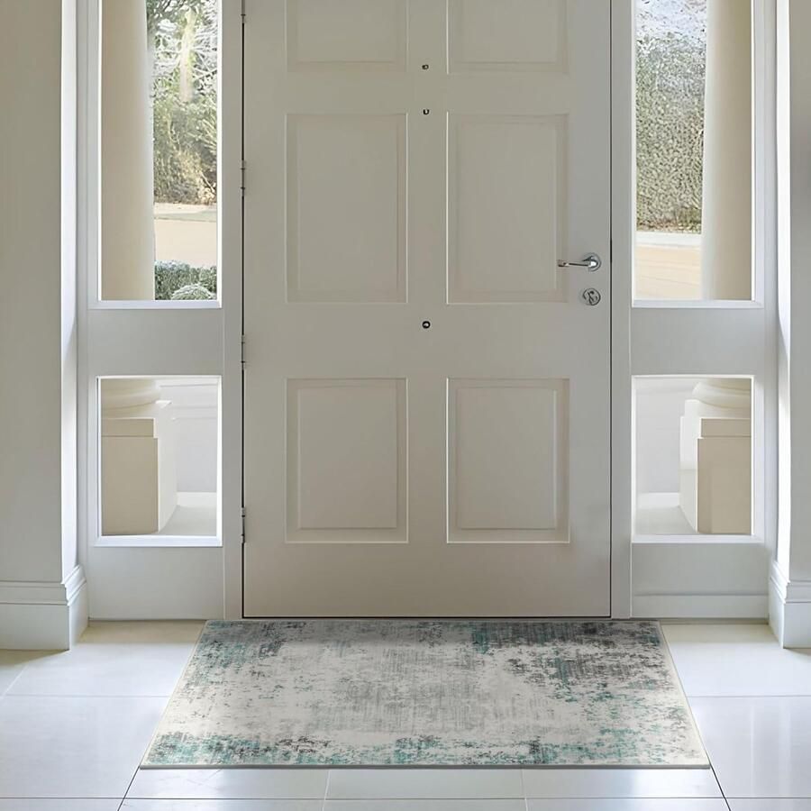 Deurmat voor binnen klein tapijt modern wasbaar voor binnen groen antislip voor hoek keuken voor het bed groen 50 x 80 cm