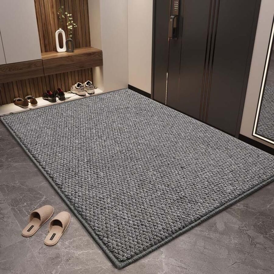 Deurmat voor buiten welkomstmat voor buiten vloerkleed voor binnen vuilopvangend antislip wasbaar laag profiel modderbestendig absorberend kleurvast voor voordeur en achterdeur voor binnen (40x60cm)