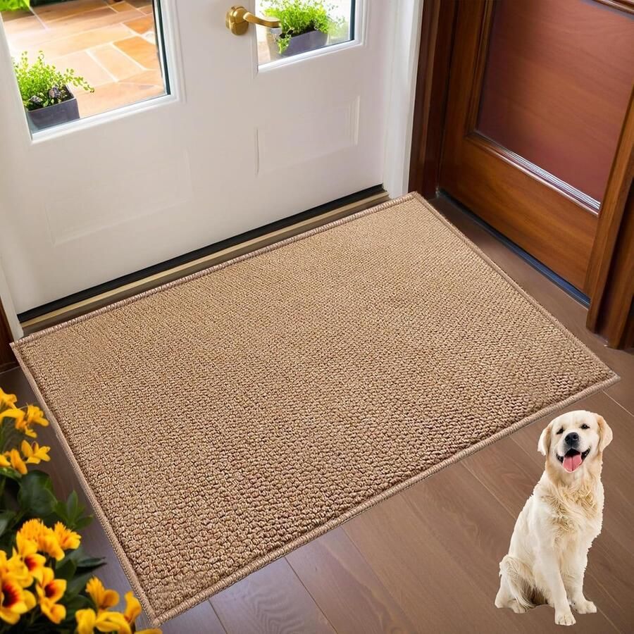 Deurmat voor buiten welkomstmat voor buiten vloerkleed voor binnen vuilopvangend antislip wasbaar laag profiel modderbestendig absorberend kleurvast voor voordeur en achterdeur voor binnen (40x60cm)