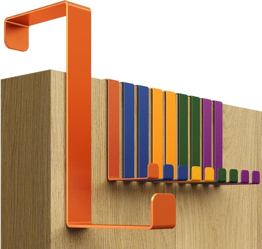 Deurophanghaakjes 10-delige set meerkleurige deurhaken bladdiepte 36 cm + 46 cm stevige kapstokhaken voor deur deurhaak