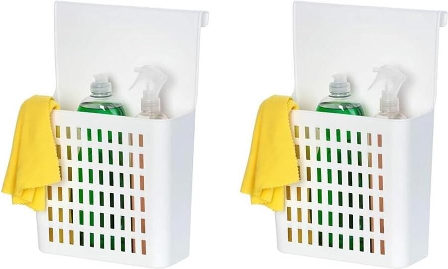 Deurorganizer hangmand voor lade en kastdeur geschikt voor badkamer en keuken zonder boren van hoogwaardig kunststof 24 x 35 5 x 12 cm wit (verpakking van 2 stuks)
