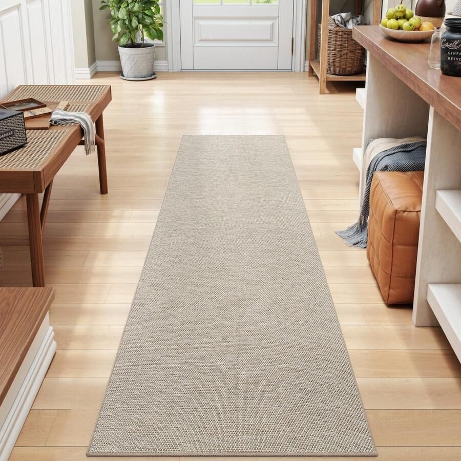 Antislip vloerkleed extra lange keukentapijtloper 1 stuk beige 43.5 x 150 cm