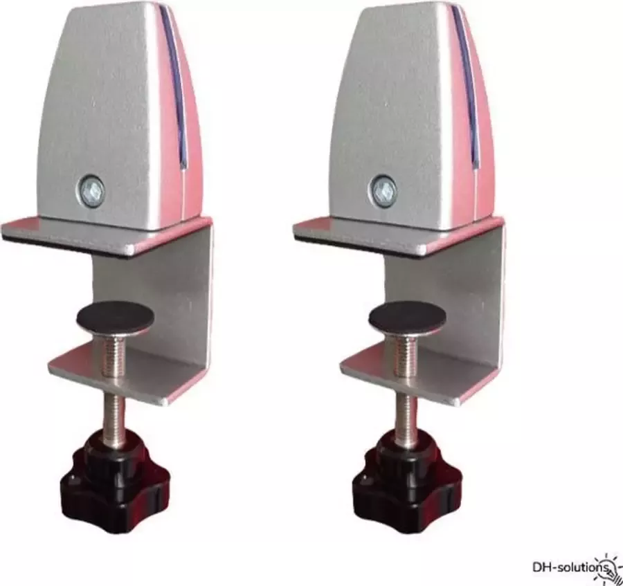 DH-solutions Tafelklem Klem Klemmen Scheidingsklem Scheidingsbeugel Bureau Accessoires Kantoor Zilver (2 stuks)