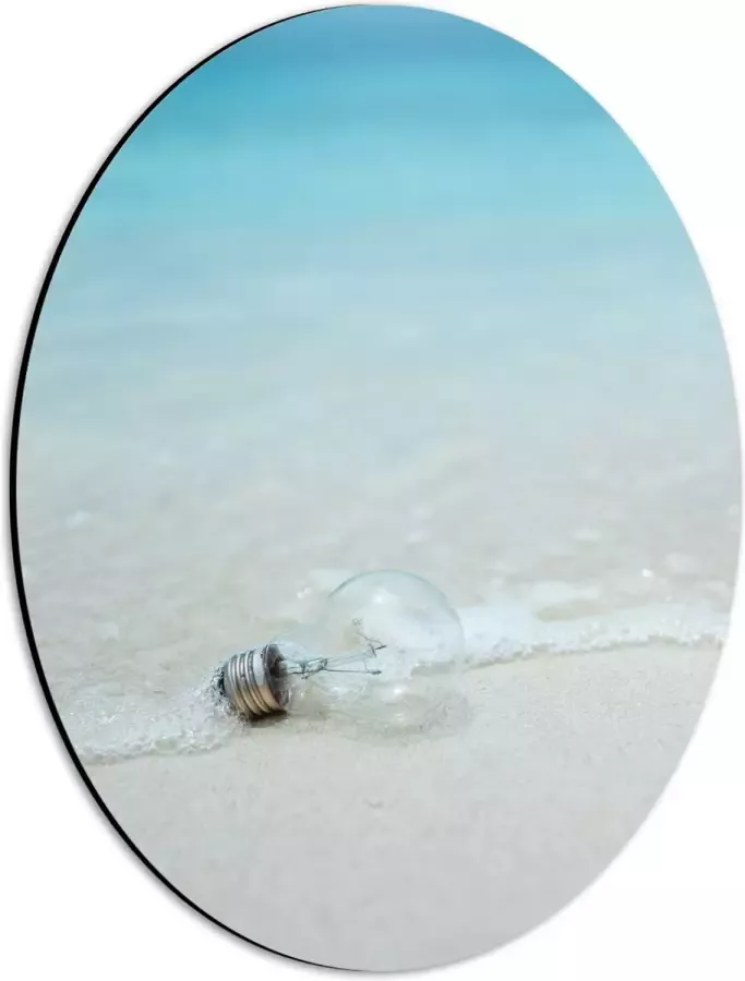 Dibond Ovaal Lamp op het Strand 30x40 cm Foto op Ovaal (Met Ophangsysteem)