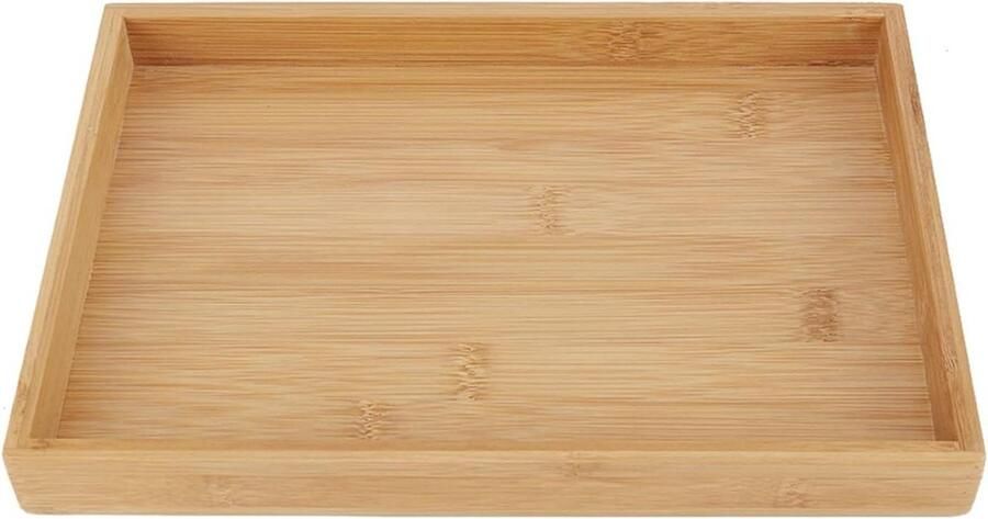Dienblad Bamboe Rechthoekig Houten Handvat Lade voor Ontbijt Thee Salontafel Decoratie Poef Butler Tray Grootte: 28-195-3 cm