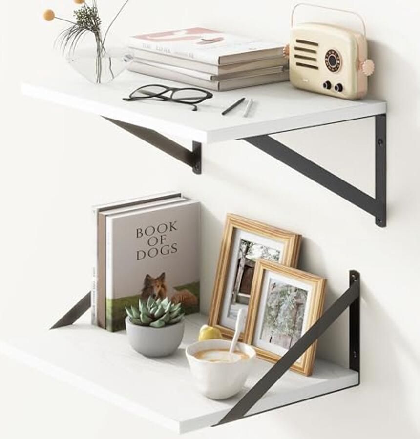 Diep zwevende planken set van 2 30 cm diep veelzijdige wandplanken voor slaapkamer en badkamer