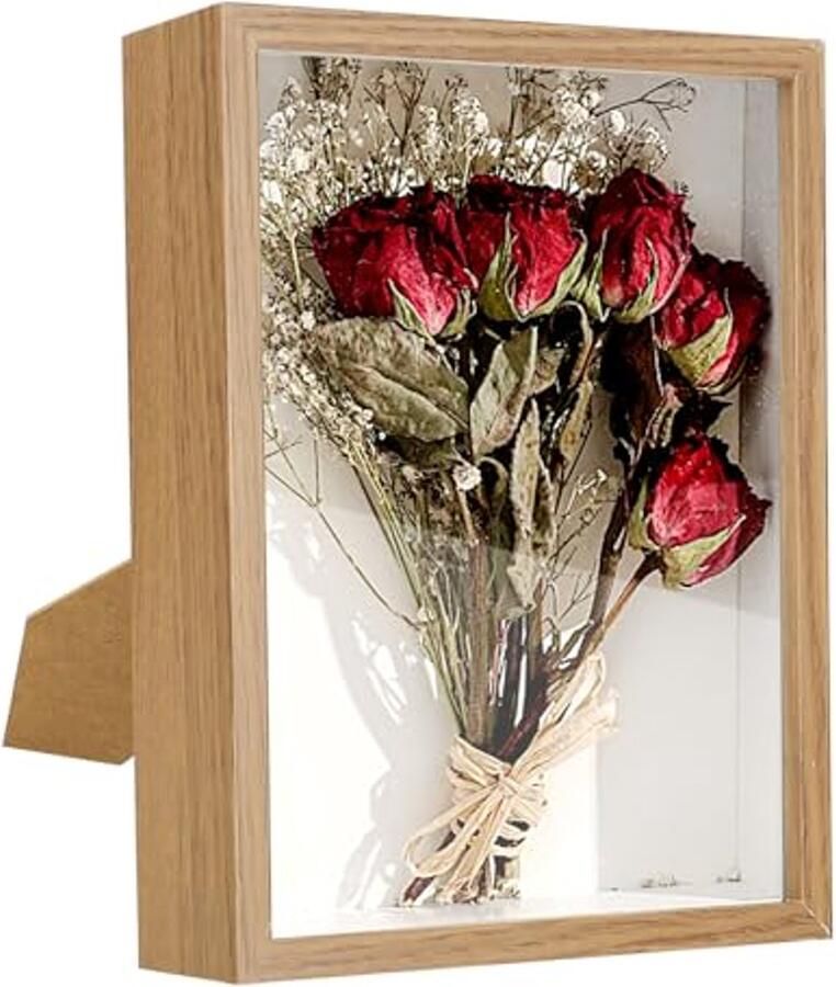 Diepe 3D Fotolijst 27 x 22 cm Houten Fotolijst met Acryl Glas voor Wand of Bureau