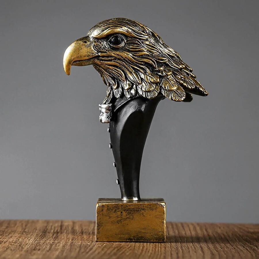 Dierensculptuur Vogel Beeld – Kunstwerk van Hars Adelaar Beeldje voor Woonkamer Bureau Badkamer Kantoor en Boekenplank – Decoratieve Beeldjes voor Thuis en Interieur