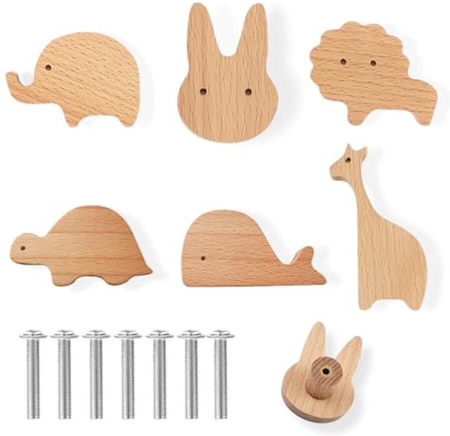 Diervorm Meubelknoppen voor Kindermeubilair Houten Handgrepen en Kast Knoppen