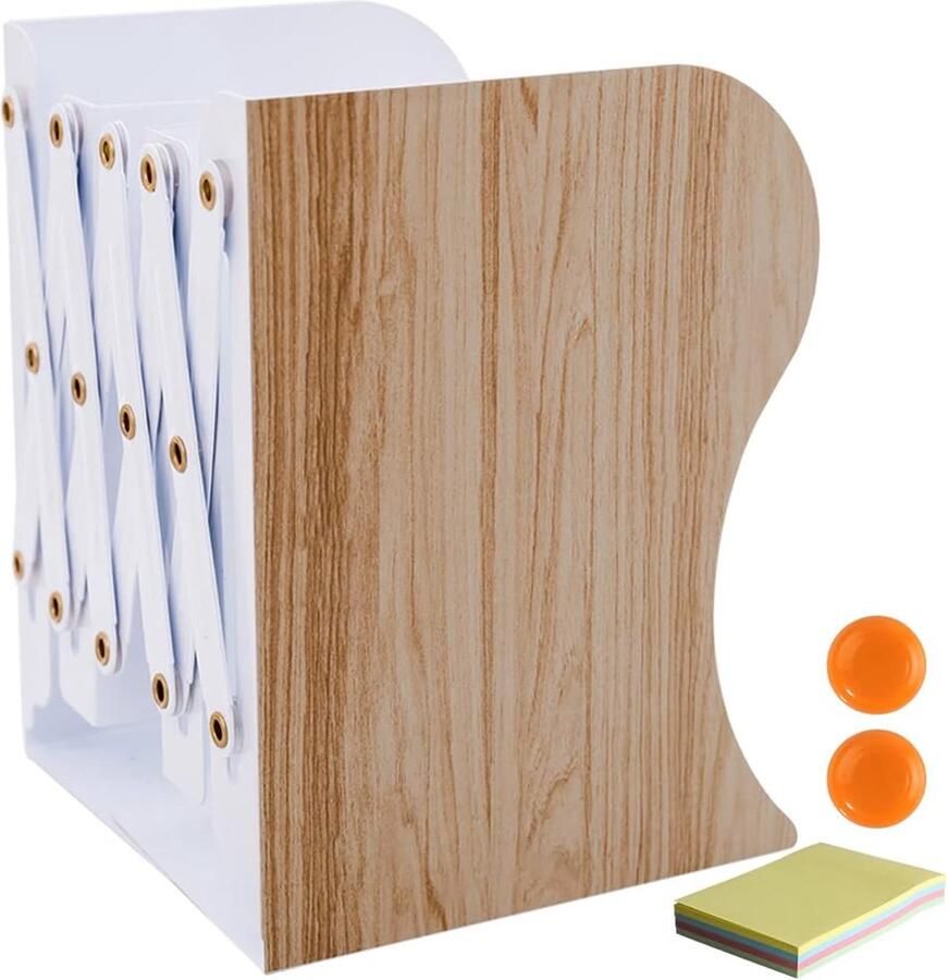 DIFIT Boek eindigt Boekensteunen Verstelbare Boekensteunen Heavy Duty boekensteunen voor planken Non-Skid Bookend Boekuiteinden voor kantoor Boekensteunen voor Bibliotheek strekt zich uit tot 19 6 inch. (Imitatie Wood Grain* 1)