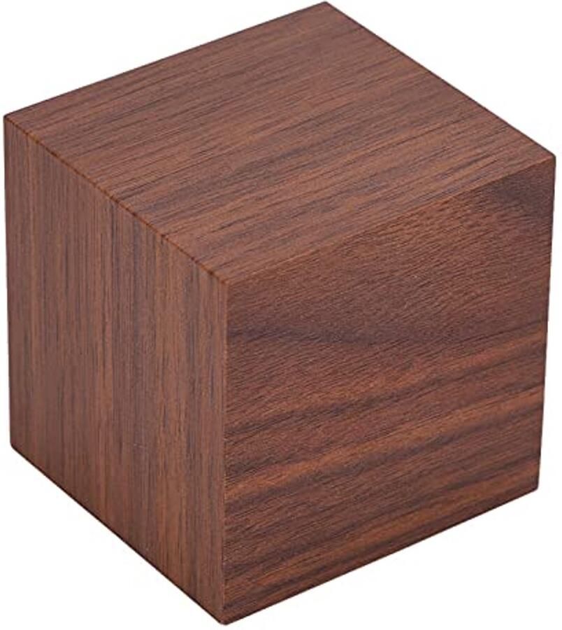 Digital Clock Wood Small Digital Clock MDF PVC 6x6x6cm Wooden Electronic Digital Alarm Desk Clock Temperature LED Display Voice Control Brown (Brown wood + red light)