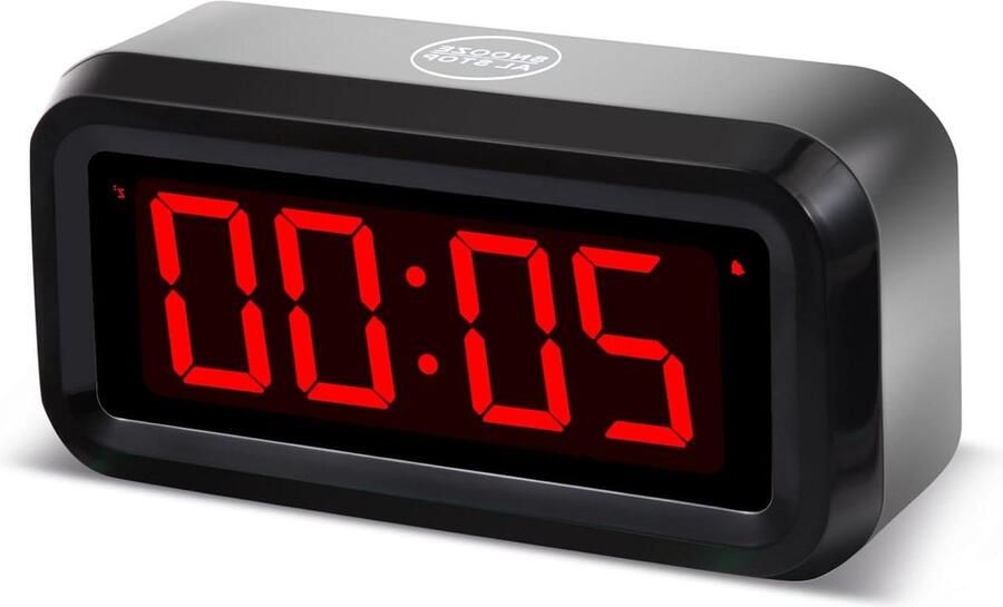 Digitale alarmklok met 3 niveaus Helderheid Verstelbaar 12 24 uur snooze 1.2 inch LED Grote Display Wekkers Nachtkastje voor Slaapkamer Woonkamer of Reizen