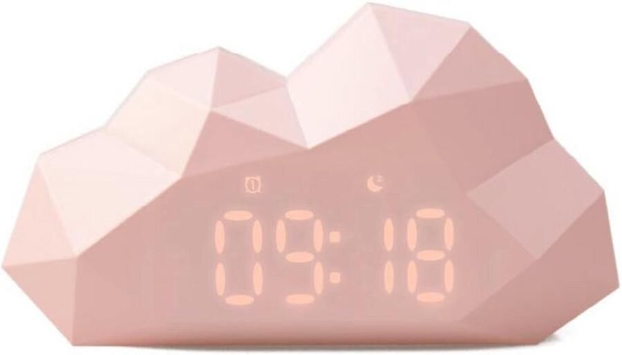 Digitale Mini Wekker met Snoozefunctie Wolkvormige Klok voor Slaapkamer & Bureau Modern Design in Roze Perfect voor Volwassenen en Kinderen