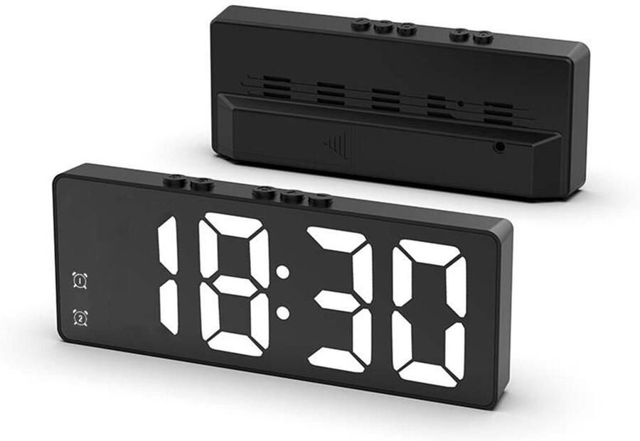 Digitale wekker LED-digitale klok Wekker voor in de slaapkamer Wekker voor naast het bed Draagbare reiswekker Wekker voor kinderen en volwassenen