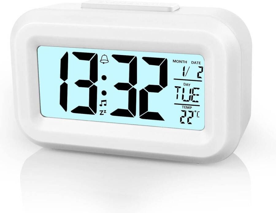 Digitale wekker voor nachtkastje led-displayklokken met instelbare sluimerfunctie 12 24 uur temperatuur datum timer lichtregeling draagbare wekkers voor slaapkamer thuiskantoor keuken