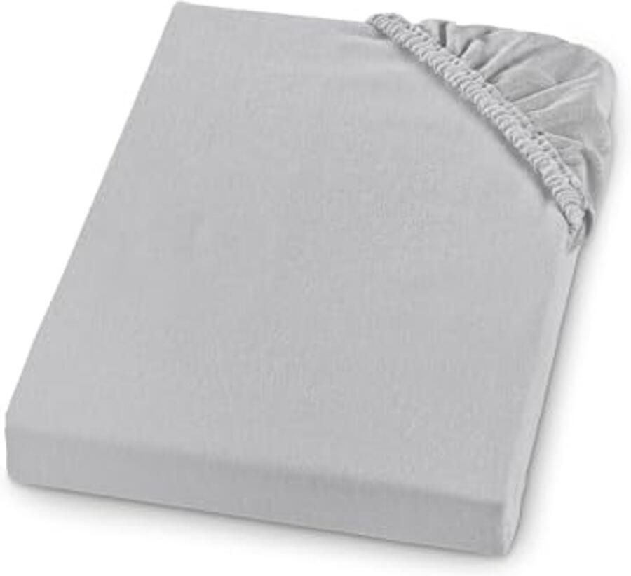 Dik Flanellen Hoeslaken 100% Katoen Geschikt voor Matrassen tot 23 cm Wasbaar tot 60 Graden 180 x 200 cm Grijs