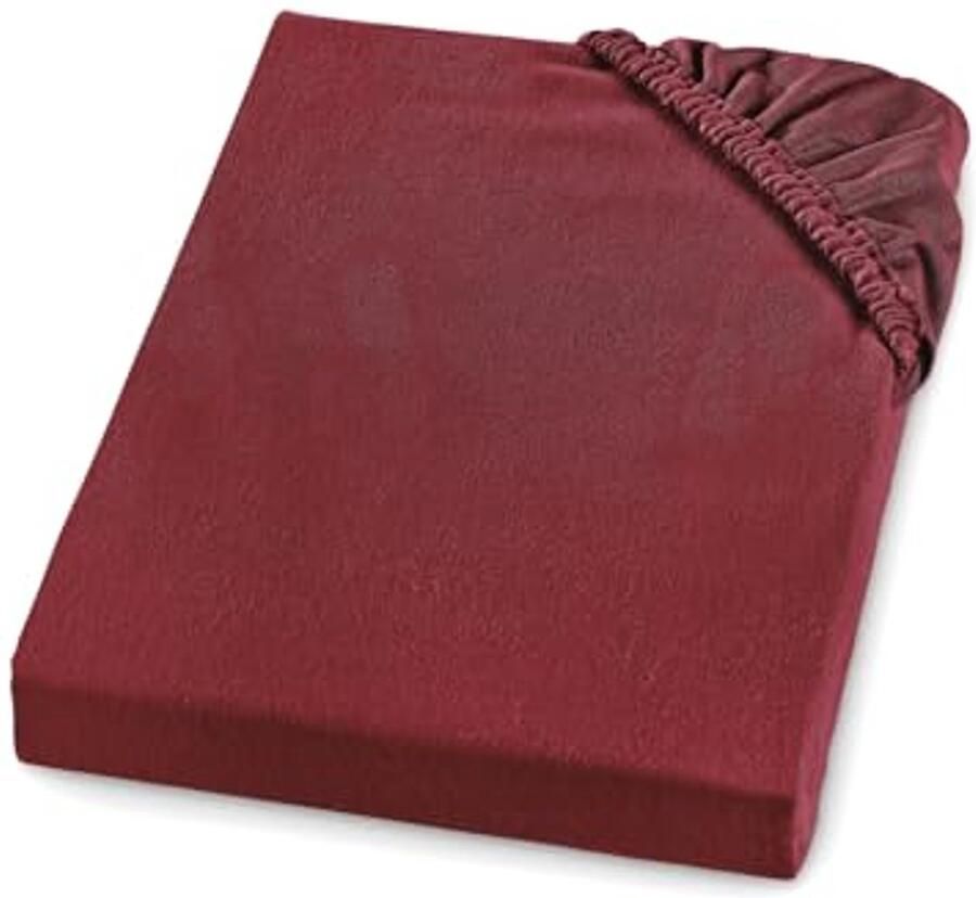 Dik flanellen hoeslaken 100% katoen wasbaar tot 60 graden voor matrassen tot 23 cm hoog rood