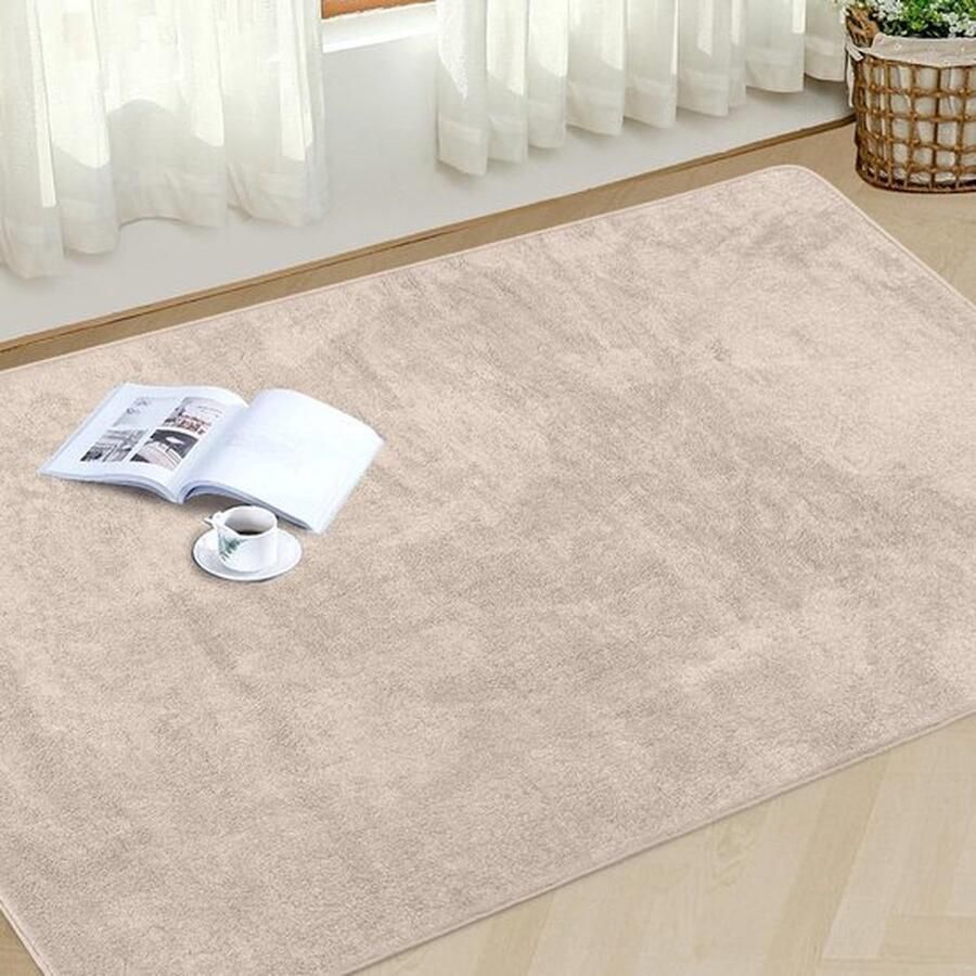 Dik tapijt vergelijkbaar met schapenvacht Premium kwaliteit Antislip en wasbaar Ultrazacht vloerkleed voor woonkamer keuken slaapkamer 120 x 160 cm camel