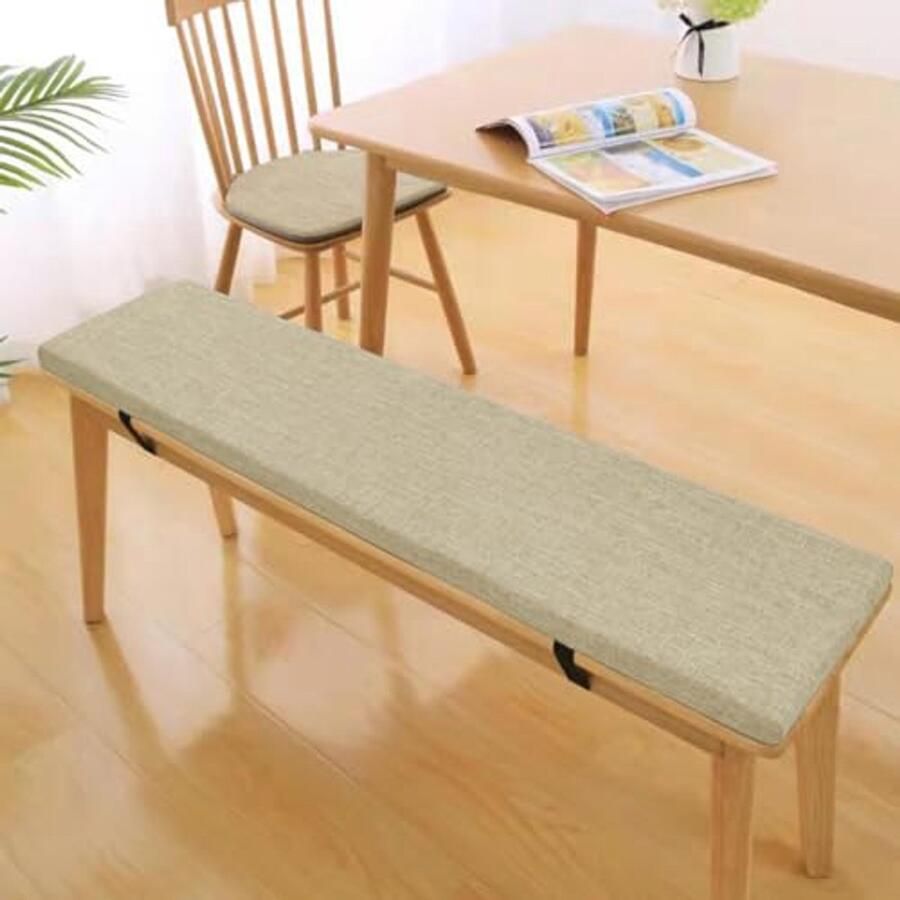 Dik zitkussen voor banken en stoelen Wasbaar en comfortabel 180 x 35 x 3 cm Beige