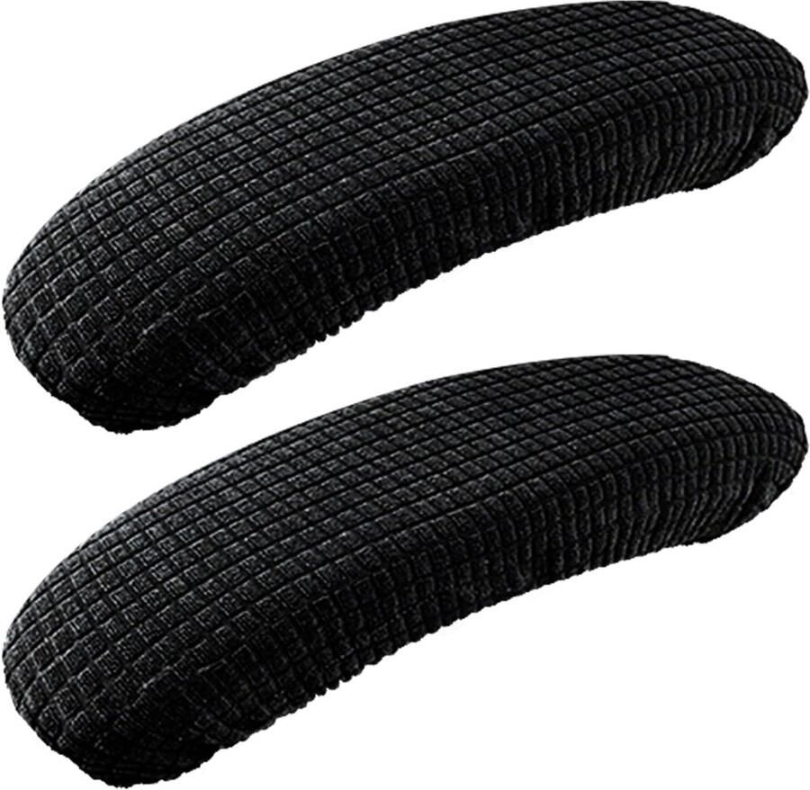 Dikke armleuningpads 2 stuks bureaustoel armsteun hoes rekbare armpad draaibare hoes beschermers stretch zwart gebogen elastische waterdichte mouw wrap deken slip voor thuisrust bureau draaibaar ergonomisch ontwerp