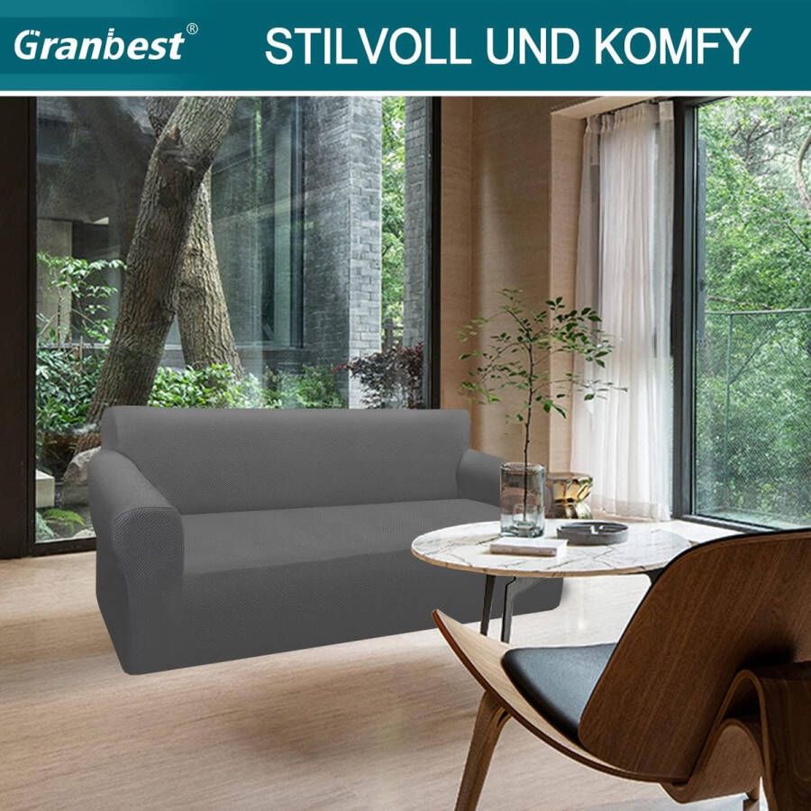 Stretch Bankhoes 1 Zit Elastische Bankhoezen Voor Woonkamer 1 Stuks Universele Rekbare Armsteun Sofahoes Met Anti-slip Schuim Krasbestendig Meubelhoes Voor Bank Lichtgrijs - Foto 2