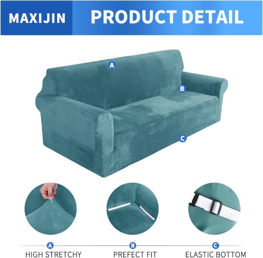 Dikke fluwelen bankhoezen 2-zits super stretch antislip Loveseat hoezen voor woonkamer honden kat huisdier pluche liefdesstoel bank slipcovers meubelbeschermer (2 zits pauw blauw)