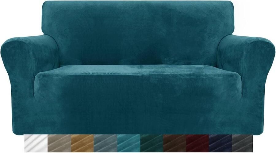 Dikke Fluwelen Bankhoezen 2-Zits Super Stretch Antislip Meubelbeschermer voor Woonkamer