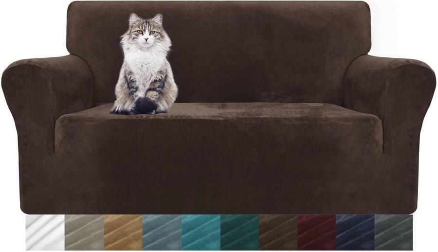 Dikke fluwelen bankhoezen voor 2-zits banken Antislip super stretch & huisdier vriendelijk