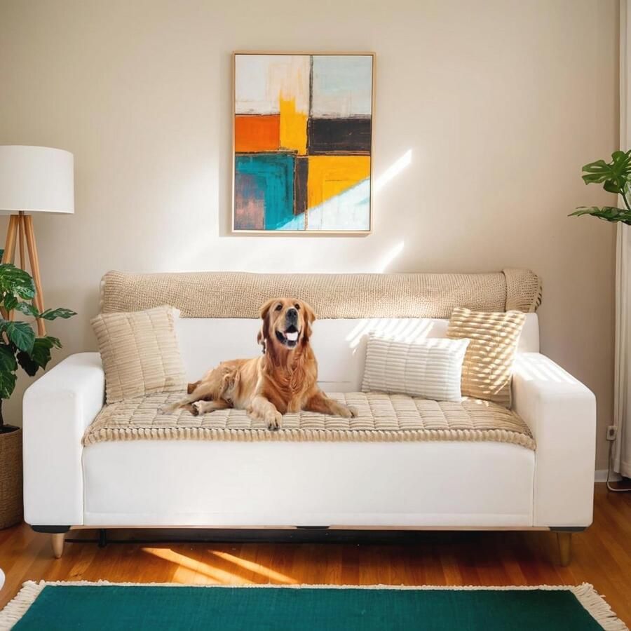 Dikke wasbare bankhoezen voor huisdieren Antislip zachte en pluizige bankbeschermer voor 2- 3- of 4-zitsbanken