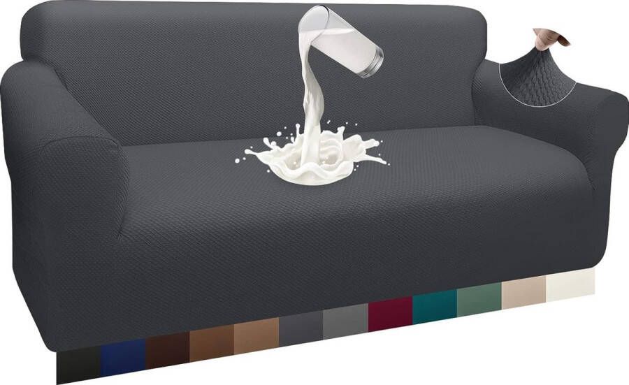 Dikke waterdichte bankovertrek 1 stuks luxe dikke bankovertrek voor honden chique jacquard elastische bankovertrek meubelovertrekken met anti-slip schuimstof (3-zits grijs) - Foto 2