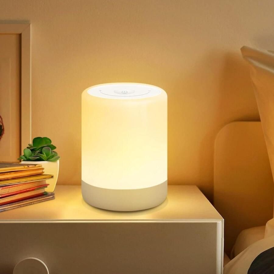 Dimbaar Led-bedlampje Touch-nachtlampje Warme Modus RGB-dimtafellamp USB-oplaadbaar Cadeau voor Kinderen en Volwassenen