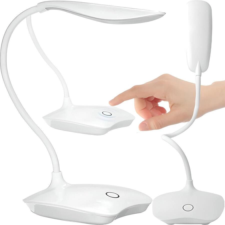 Dimbare LED-bureaulamp met Touchfunctie en Flexibele Zwanenhals Ideaal voor Kantoor Studie en Kamperen