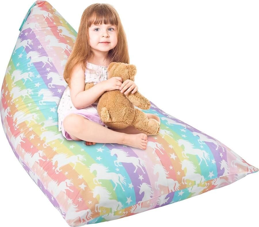 Dinosaurus knuffel zitzak hoes bank stoelhoes voor kinderen geen vulmiddel (kleurrijke eenhoorns)