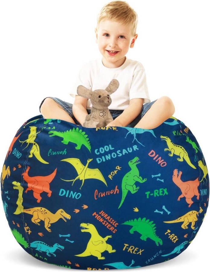 Dinosaurus zitzak voor kinderen speelgoed knuffeldier opslag voor meisjes en jongens opbergorganizer opslag kinderkamer (alleen tas)