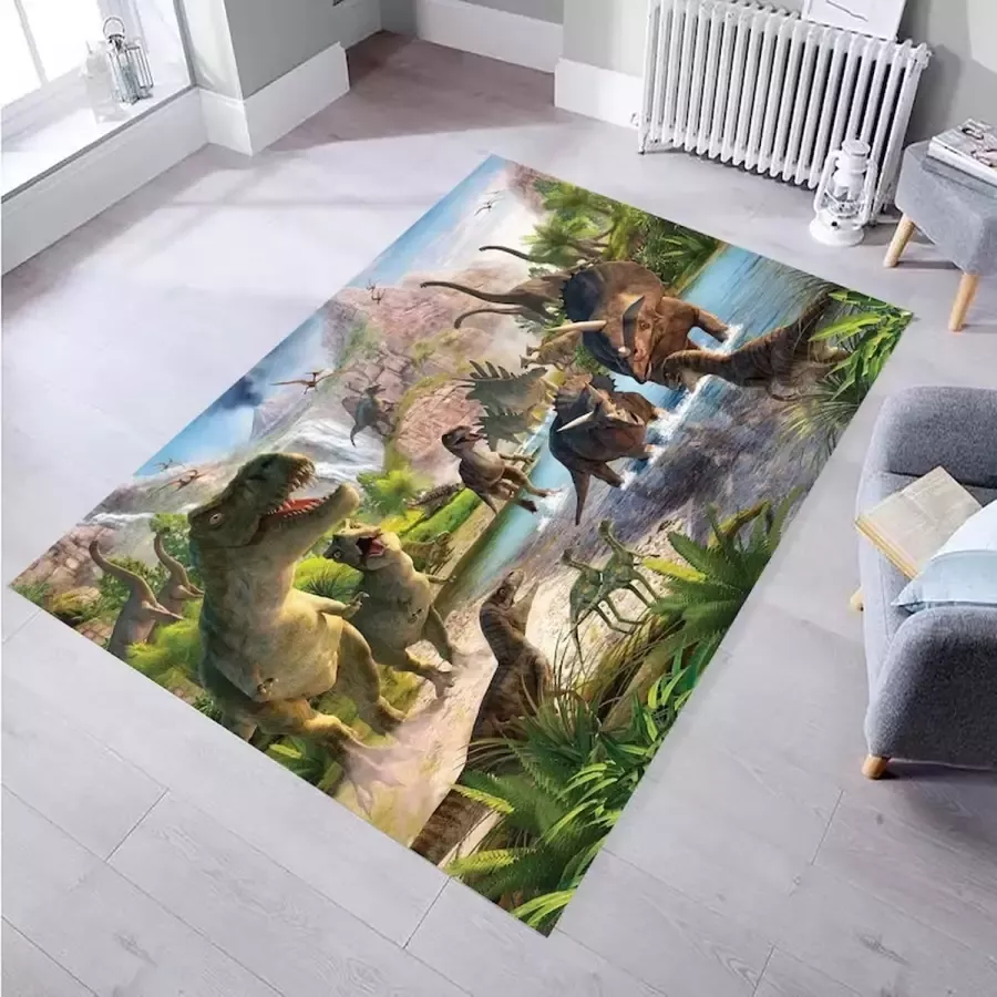 Era Huisdecoratie Dinosaurustapijt kinderkamertapijt kinderkamerdecoratie antislipvloertapijt populair tapijt modern tapijt wasbaar tapijt digitaal bedrukt tapijt 80x150 cm
