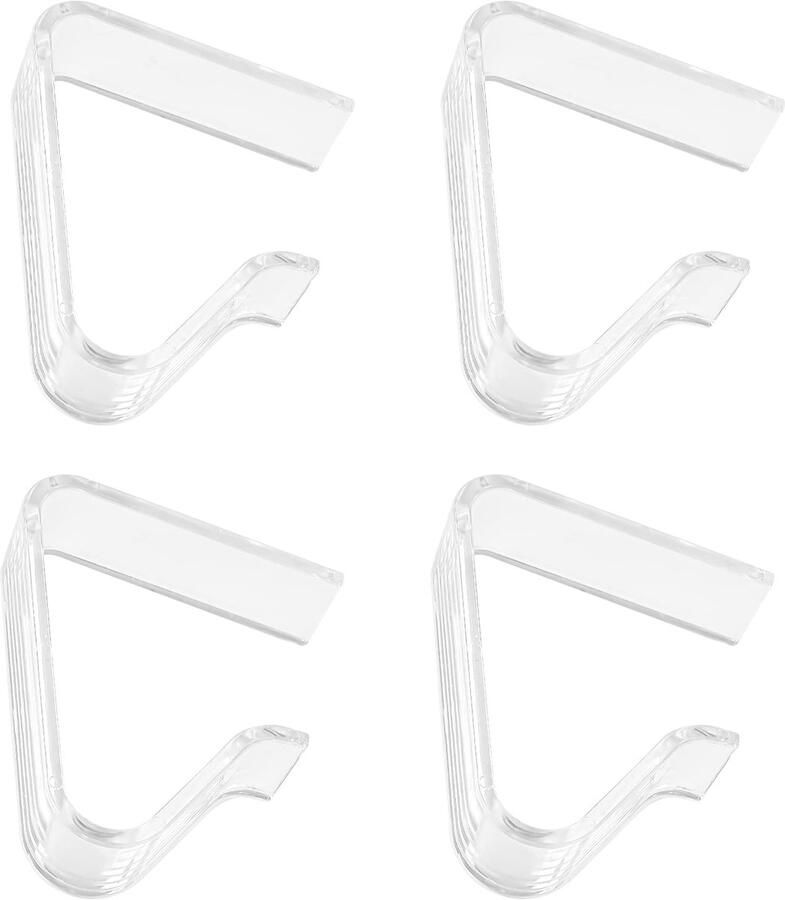 Disnace Pack van 4 tafelkleedclips transparante tafelkleedclips plastic tafelkleedclip voor picknicks feesten bruiloften diners scholen (groot)